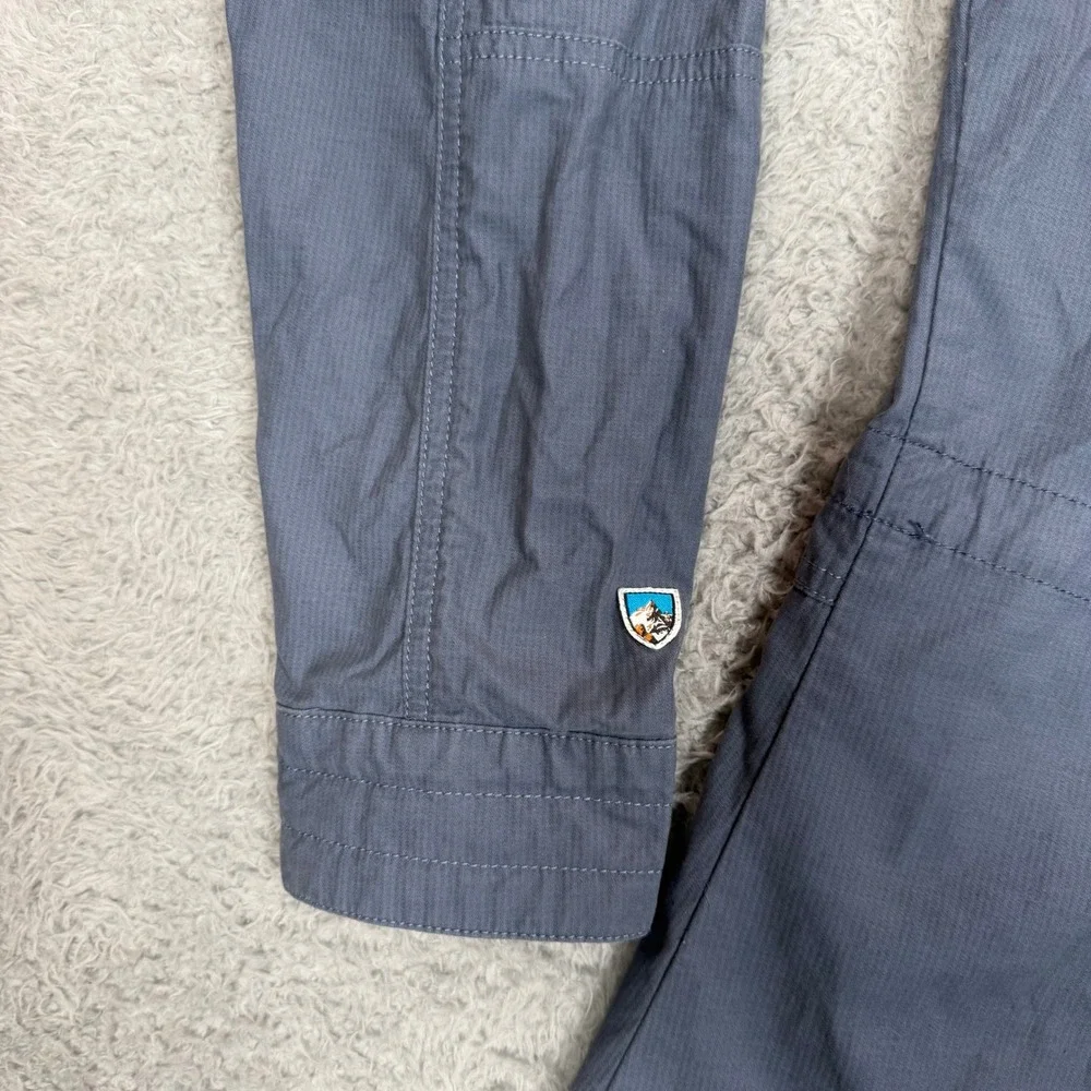 Kuhl Womens Blue Grey Arktik Utility Field Jacket Hidden Hood Size Large